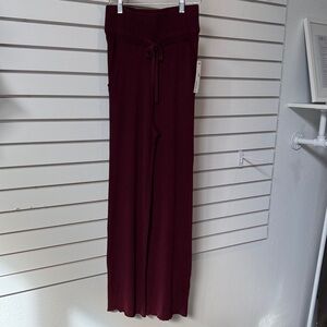 Elegant Burgundy Wide Leg Pants